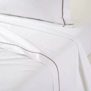 YVES DELORME King Flat Sheet 100% Cotton Pierre Athena Made in FRANCE French Bed